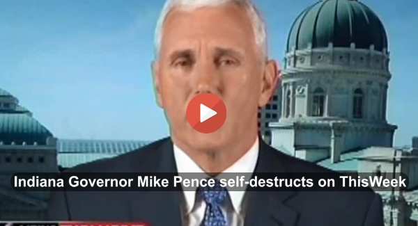 Indiana Governor Mike Pence mad at Left  intolerance of intolerance and won't say if law discriminate against gays