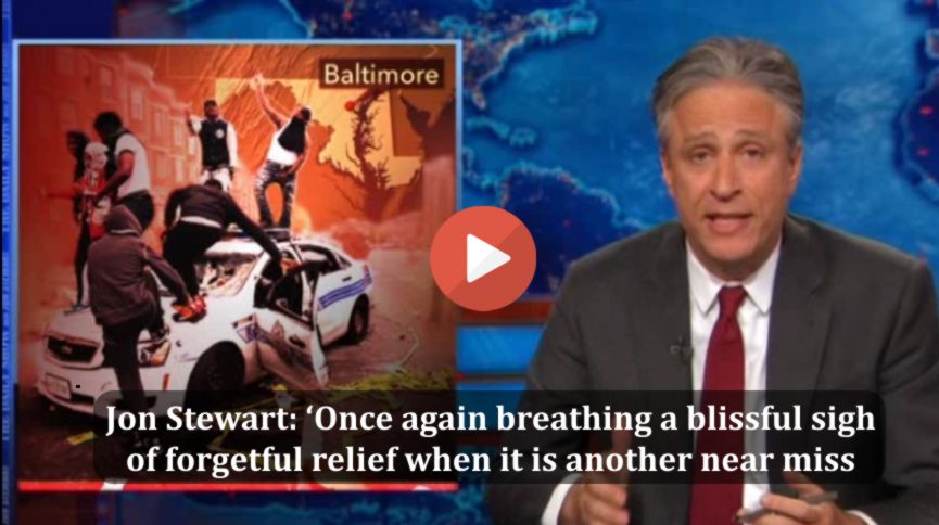 Jon Stewart explains the Baltimore political & media fraud