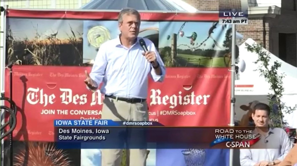 Jeb Bush channels brother's 'you are with us or against us' moment at the Iowa State Fair