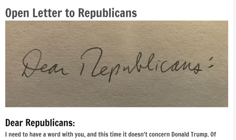Open Letter to Republicans
