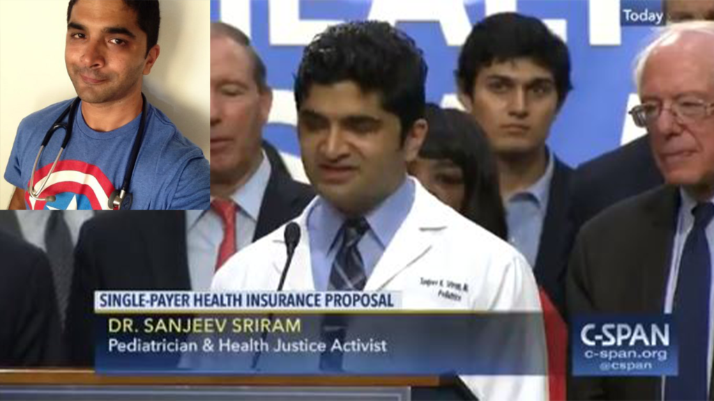 Dr. America Sanjeev. K Sriram, a supporter of Bernie Sanders & Jayapal's Medicare for All speaks.