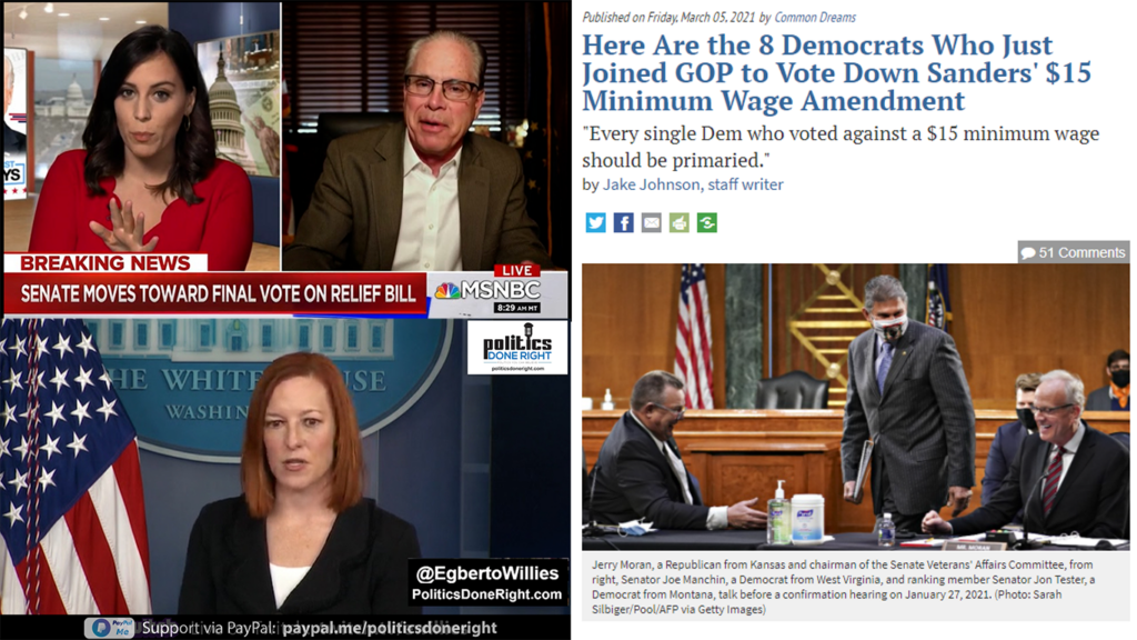 GOP Senator checked by MSNBC host on COVID Relief Bill. Minimum Wage!