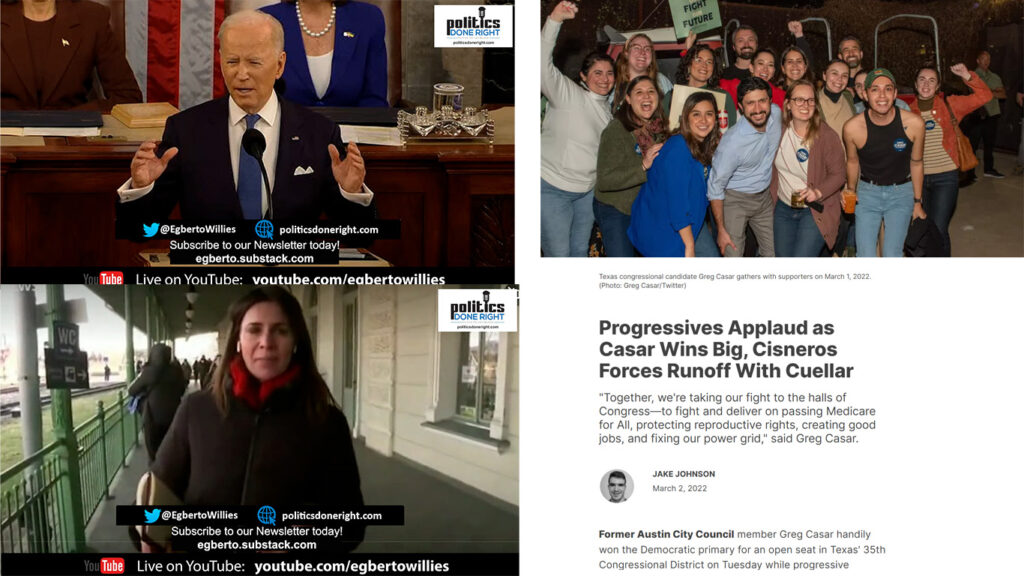 Embarrassing media coverage, Progressives on the move in Texas, Biden good but should be bolder