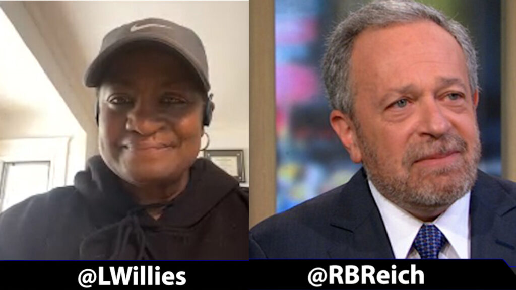 Dr. Lindia Willies-Jacobo profiled for shopping while black. Prof. Robert Reich on Aftershock.