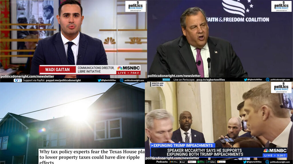 Latino vote not guaranteed for Dems. Christie booed. McCarthy caught lying. No to property tax