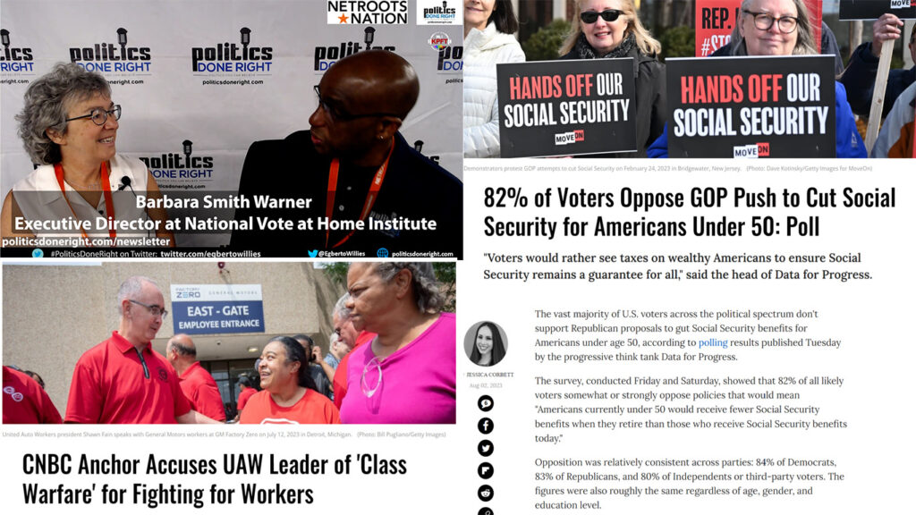 We should all vote from home. 82% say no to Social Security cuts. CNBC claims class warfare