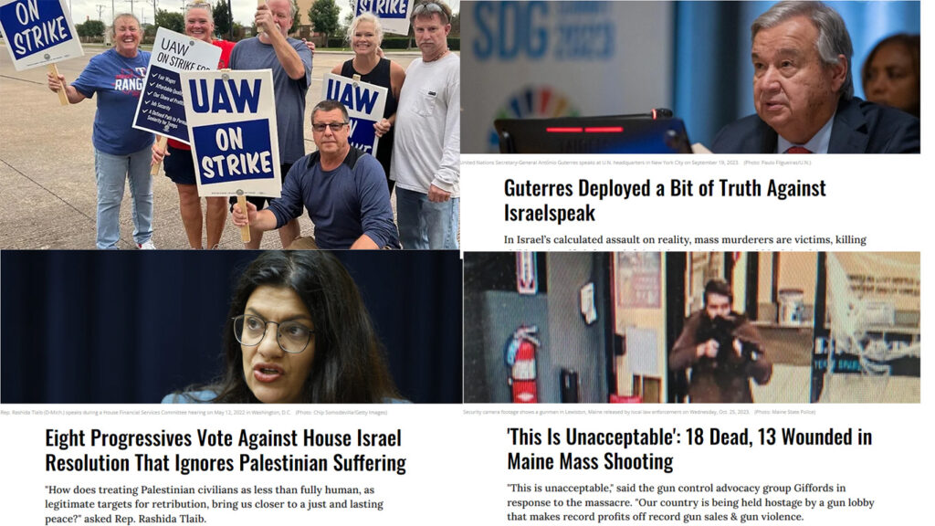 Israel & complicits admonished for Palestinian collective punishment. Worker win. Guns again!