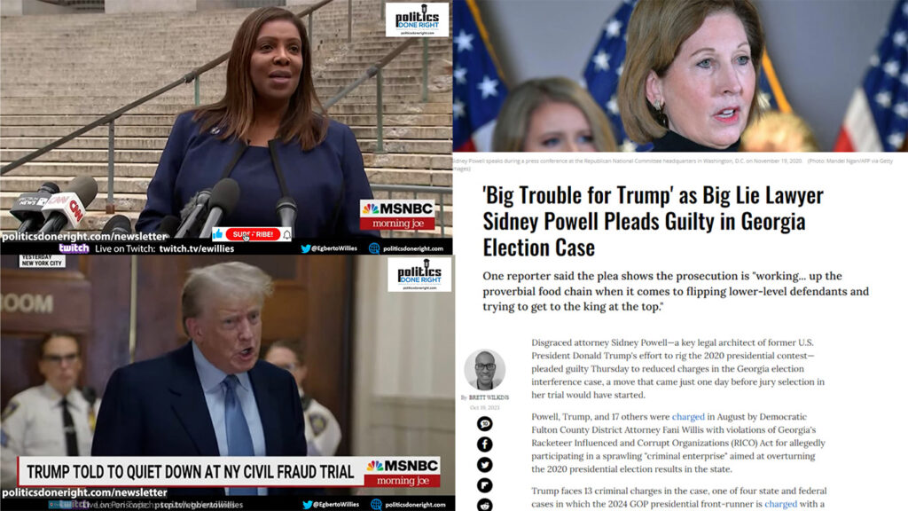 Trump lies exposed to journalists as NY AG Letitia James slams him. Sidney Powell - GUILTY