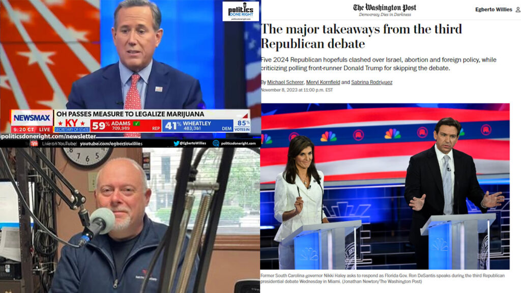 GOP thinks democracy is the enemy. Aquino talks Houston election. Republican debate analysis