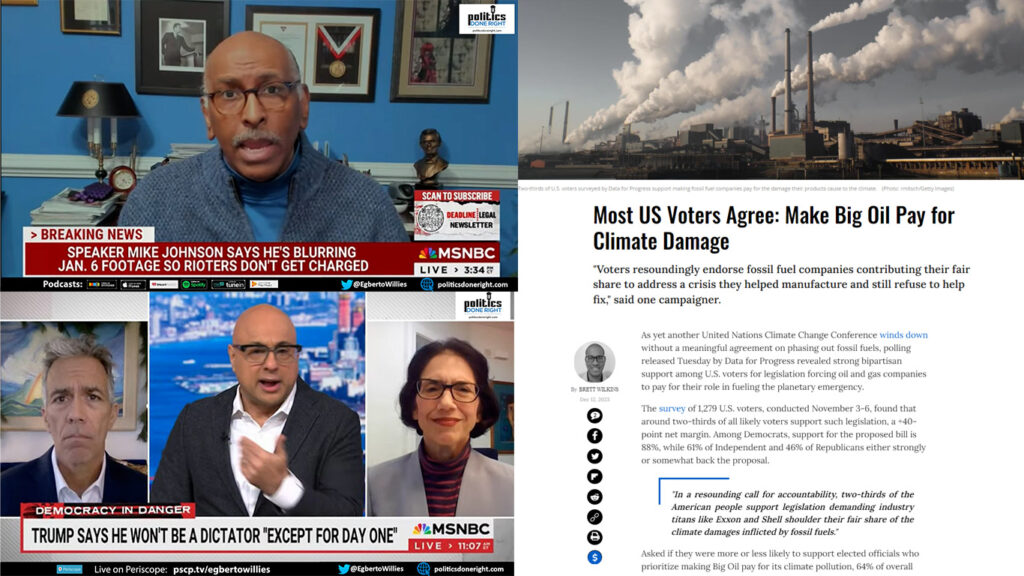 Michael Steele and right-wing Joe Walsh nail it on the Trump cult. Make oil companies pay!