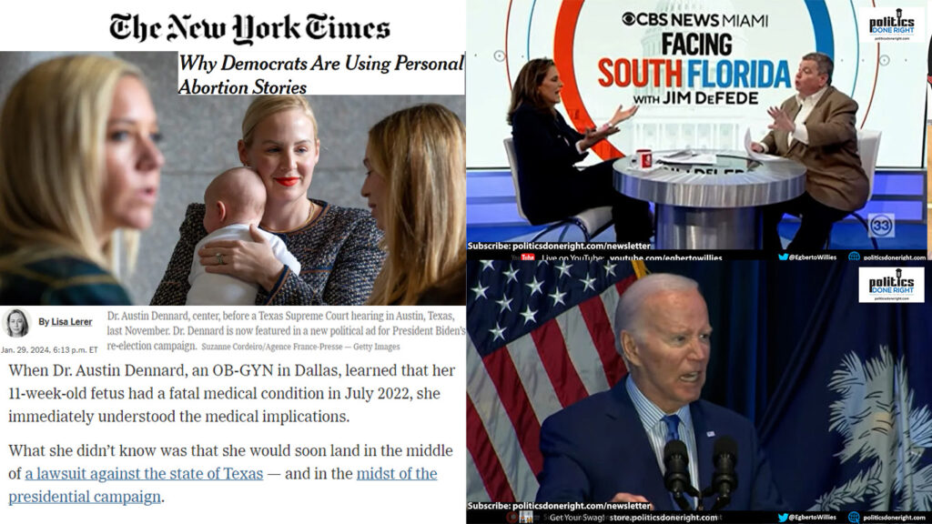 Democrats using abortion stories to win. Biden takes it to Trump. Republican exposed for her vote
