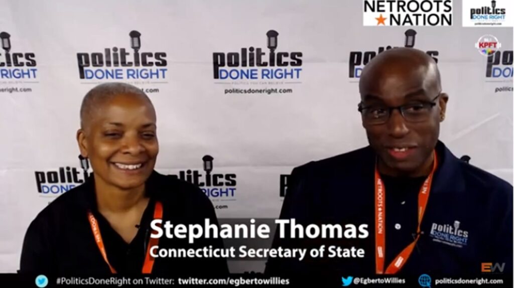 Stephanie Thomas, Connecticut Secretary of State, details her ascension and policy accomplishments.