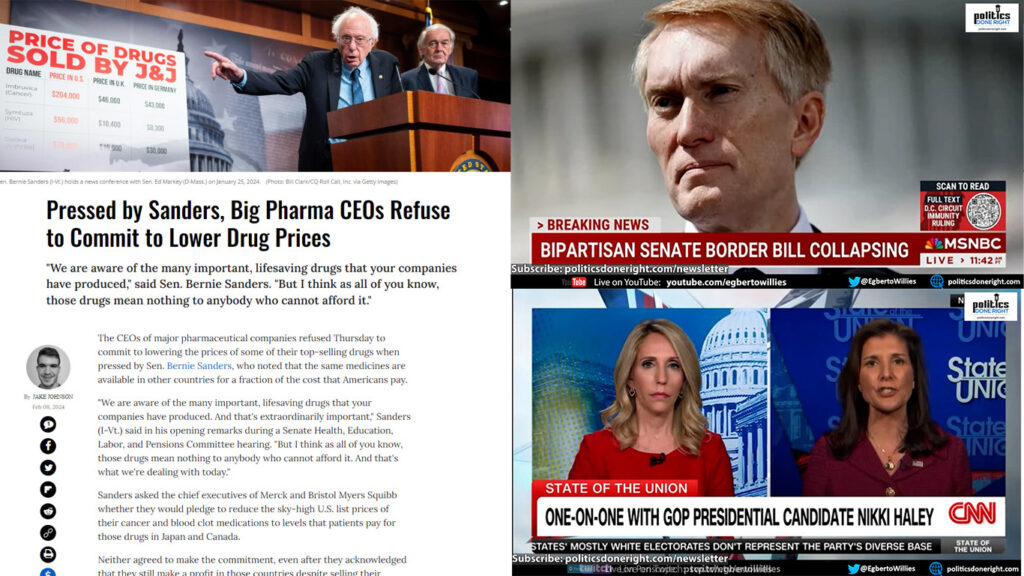 Big Pharma refused to commit to lower prices. Nikki takes on Trump again. Lankford caved