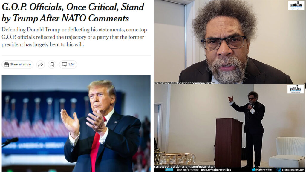 Why Muslim community group invited Cornel West. GOP virtually silent on Trump's NATO comment