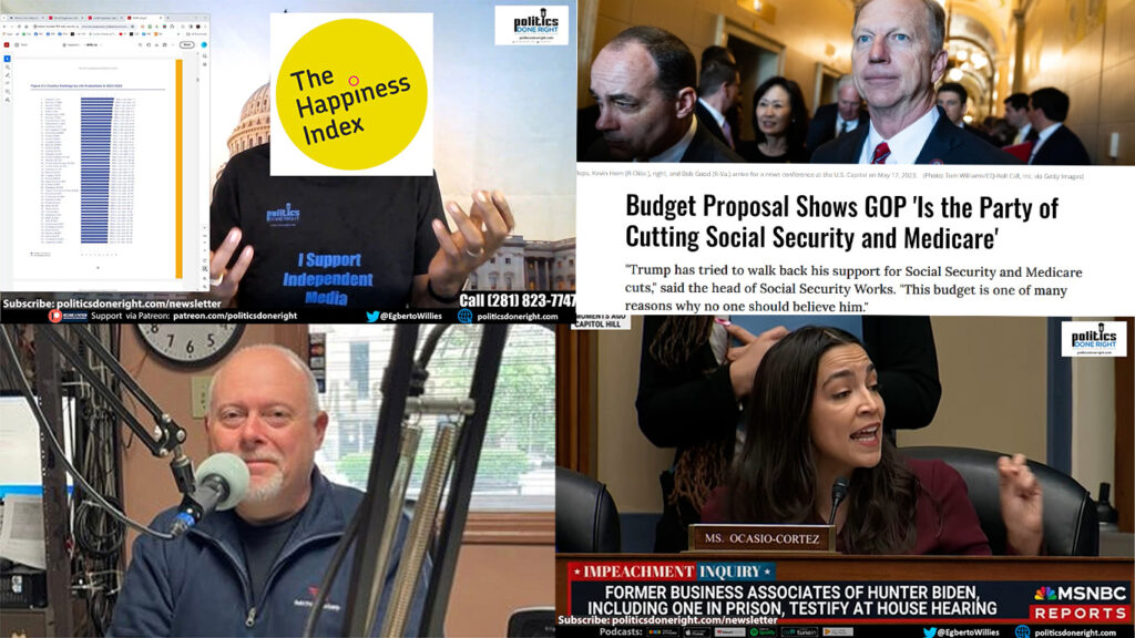 GOP Budget Proposal cuts Social Security. AOC exposed GOP. US not happy. Neil Aquino visits.