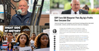 GOP Farm Bill all for big Ag. Neil Aquino visits. Best defense of student protests on MSM.