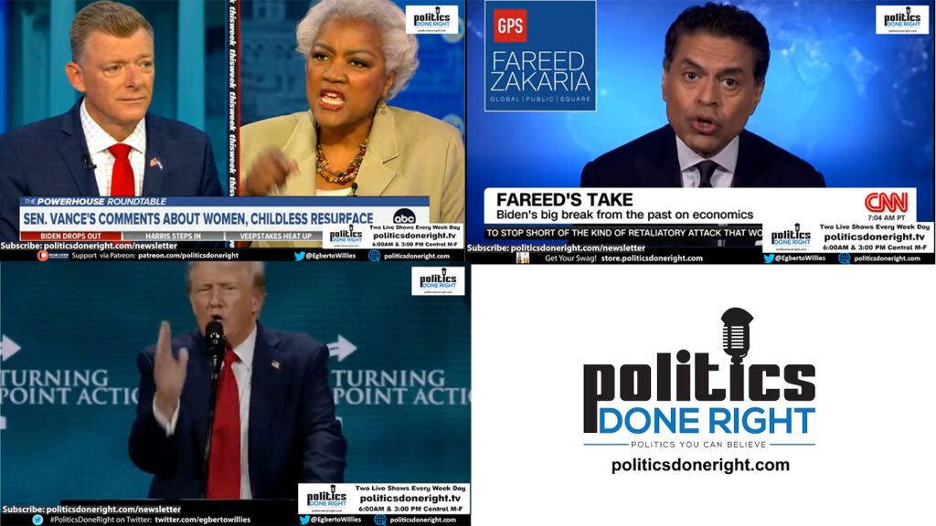 Fareed Zakaria gets it right. Donna Brazile dings Trump sycophant. Trump’s Freudian slip.