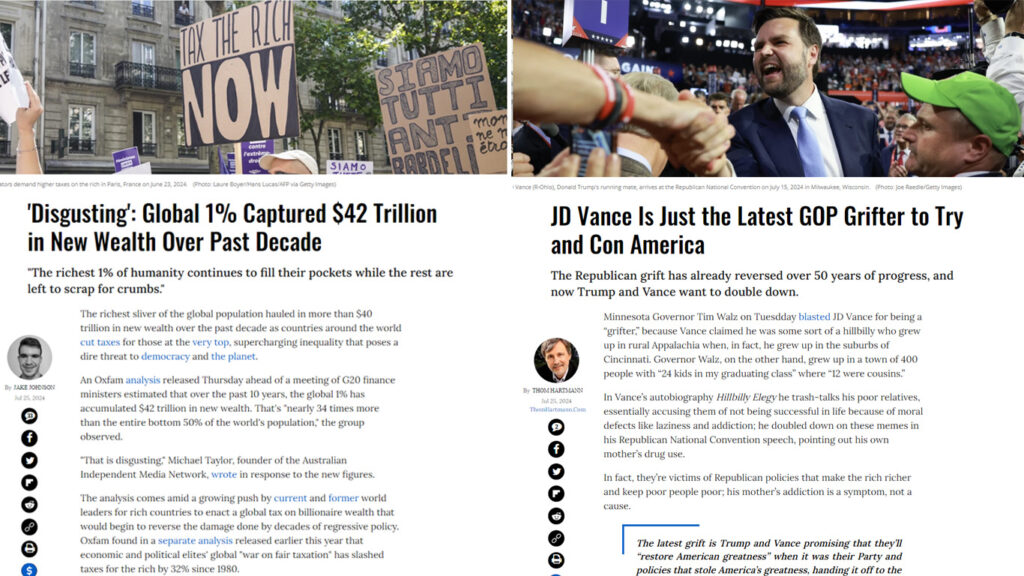 Global 1% captured $42 trillion in decade. Grifter JD Vance cons America & disparages his own.