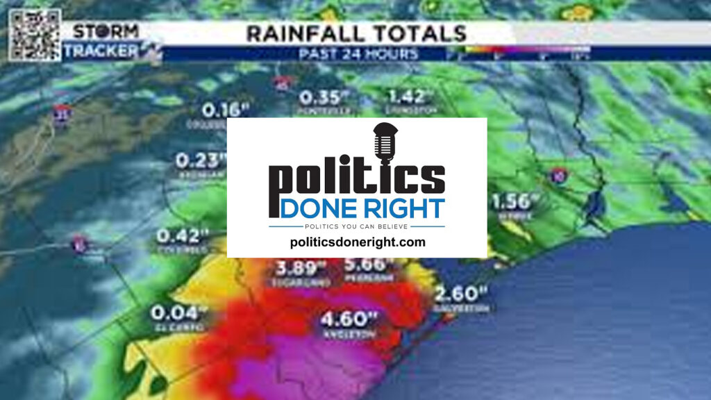 I am doing the show a few hours after a hurricane that has my studio without power. I am running on generator power. Not even hurricanes stop politics.