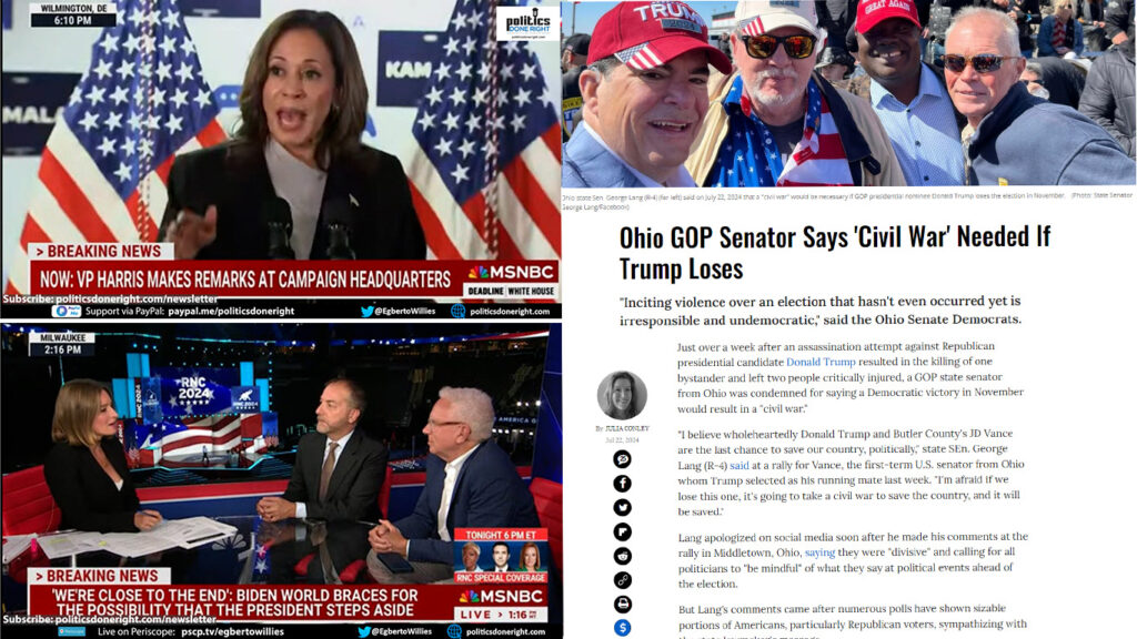 Harris hell of a Trump speech. Harris / Whitmer ticket? Ohio GOP Senator Says 'Civil War' Needed If ...