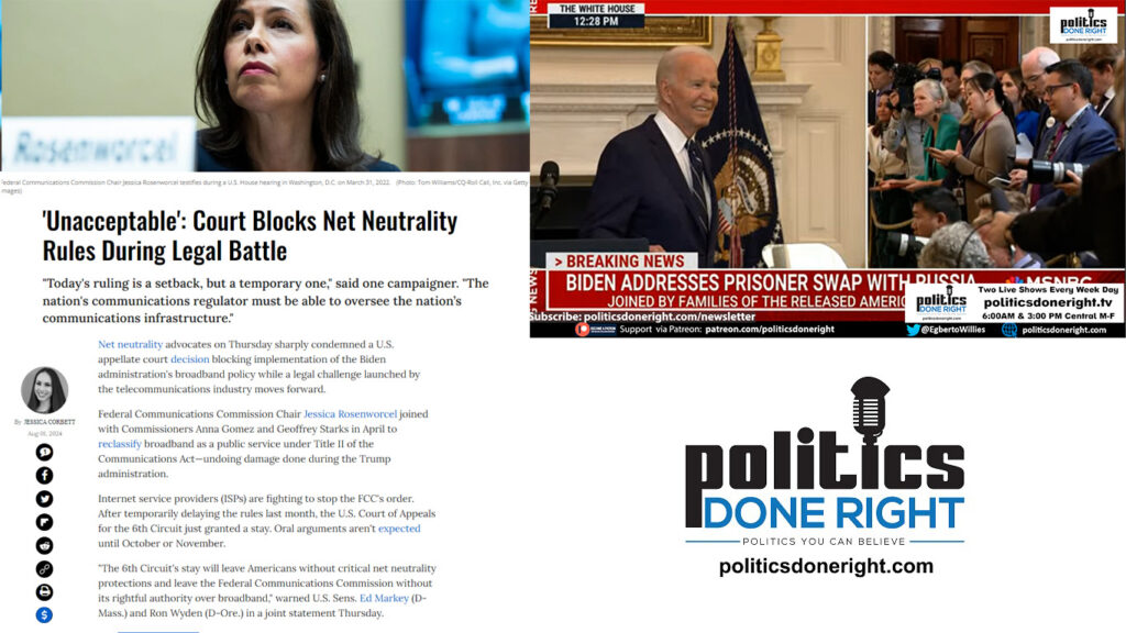 Court blocks Net Neutrality rules. President Biden dings Trump on prisoner swap comment.