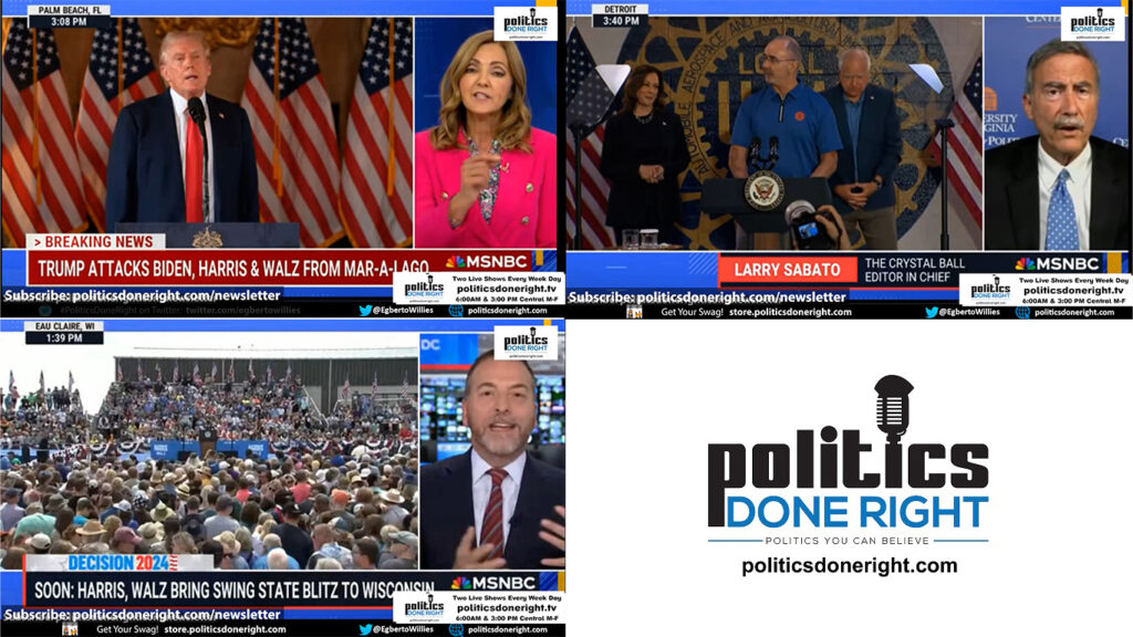 The media's learning to cover Trump. Chuck Todd misses the point. Sabato thinks Harris's winning