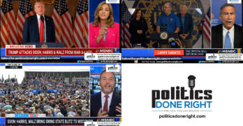 The media's learning to cover Trump. Chuck Todd misses the point. Sabato thinks Harris's winning