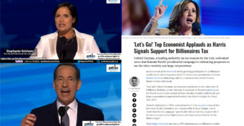 Top Economist Applauds as Harris billionaire tax. Trump's Press Sec. endorses Harris at DNC. More.