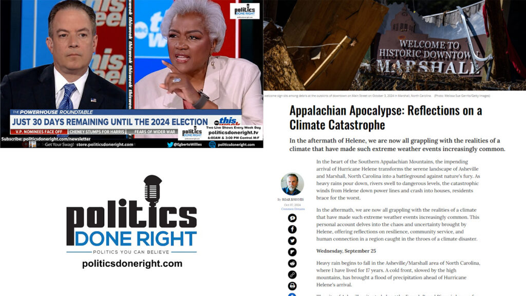 Donna Brazile did not hold back. Appalachian Apocalypse: Reflections on a Climate Catastrophe.