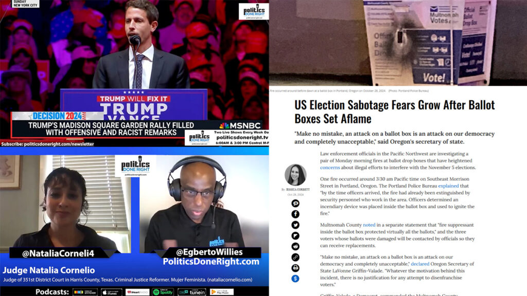 Election sabotage fears. Judge Cornelio sets bail bond record straight. Trump's hate-fest.