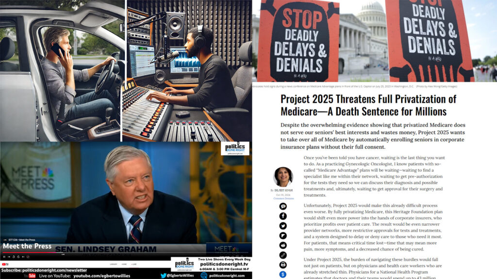 Project 2025 will privatize Medicare. Why Harris has an uphill battle. Lindsey Graham meltdown.