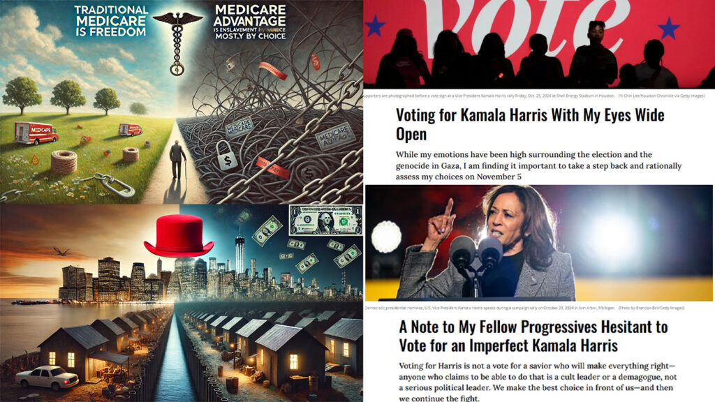 Vote for Kamala Harris, then ... Medicare Advantage enslavement. Billionaire rigged economy.