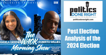 The WAOK Morning Show's Angela Greene election analysis with Politics Done Right's Egberto Willies