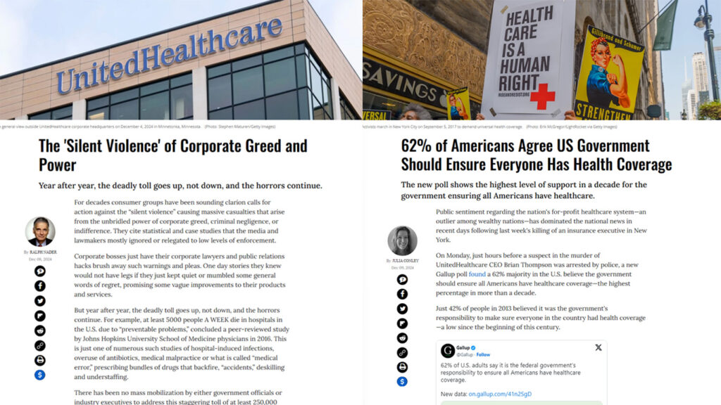 Crypto Scam. The violence of Corporate Greed and Power. 62% of want guaranteed healthcare.