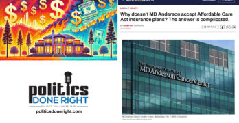 Here's how wildfires and hurricanes subsidize the rich. MD Anderson illustrate failed healthcare.