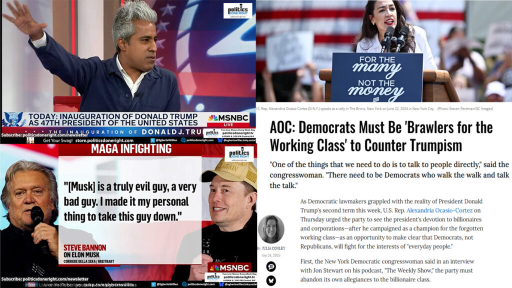 The MAGA vs MAGA feud is on. There is more Trump in all of us than we believe. AOC- Dem Warriors