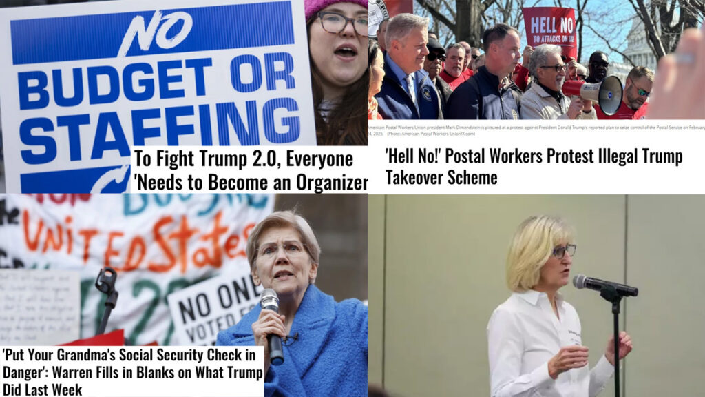 Fighting Trump 2.0. Grandma's Social Security check is in danger. Postal workers protest.