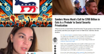 AOC exposes the real waste & abuse. Sander warns about Musk's Social Security privatization