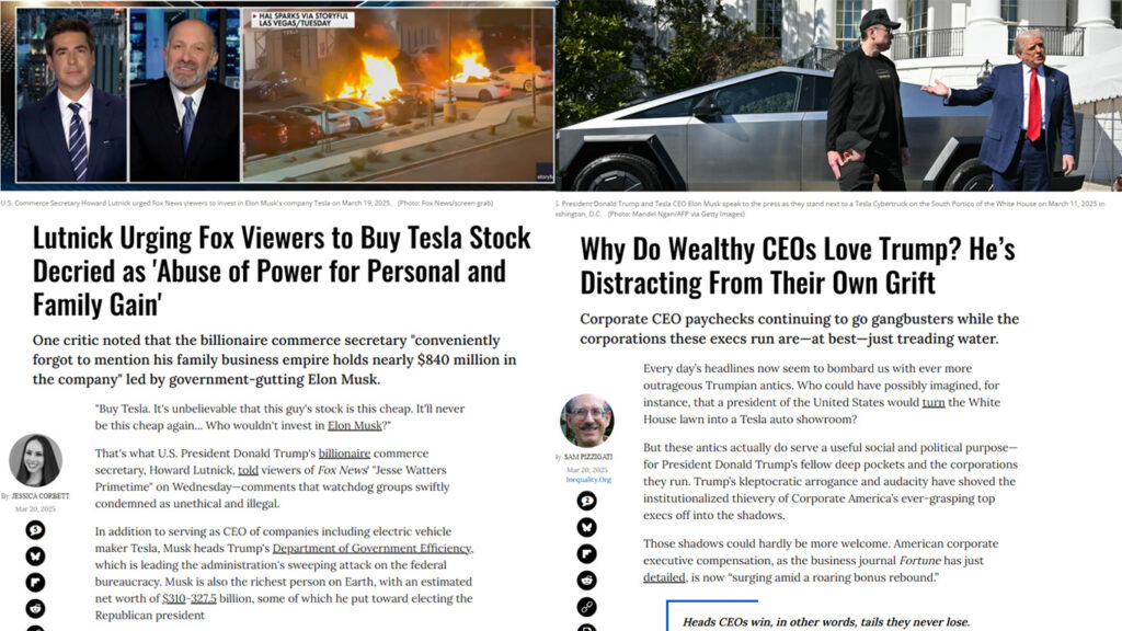 Why Do Wealthy CEOs Love Trump? Lutnick Urging Fox Viewers to Buy Tesla Stock.