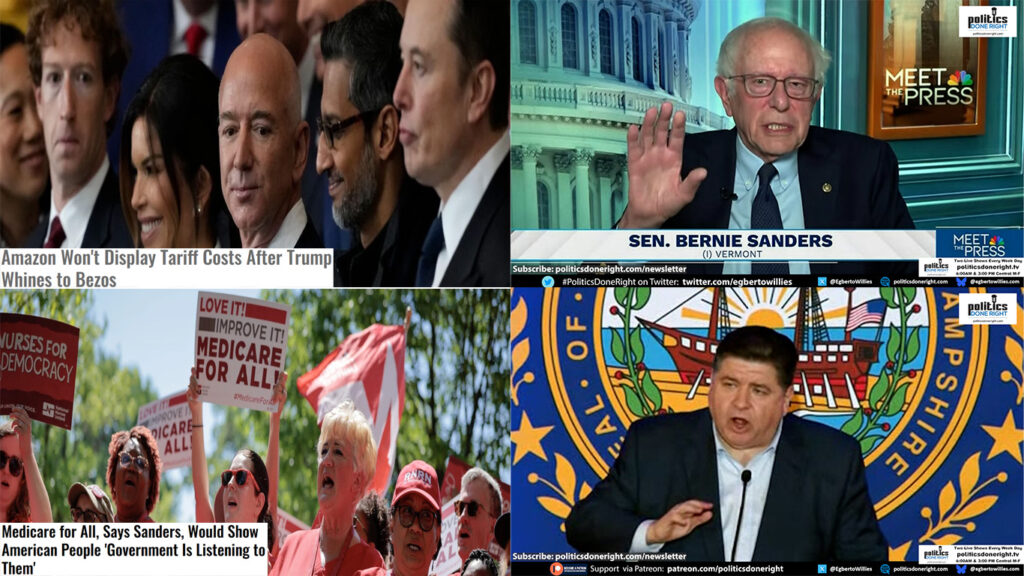 Amazon caves. Medicare For All now. Sen. Slotkin undermines progressives. Gov. Pritzker shines.