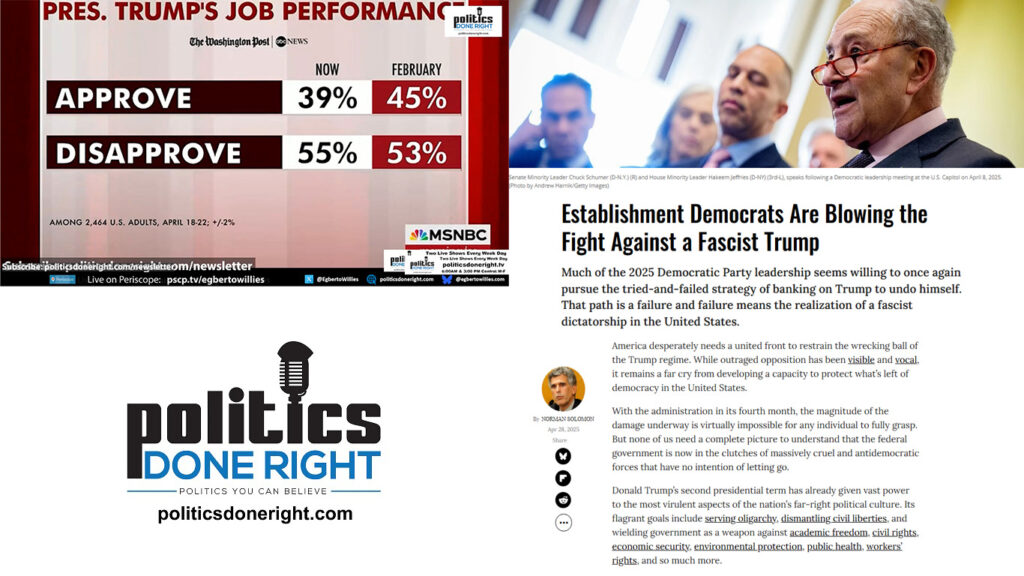 Donald Trump's 100-day poll haunts. Establishment Democrats Are Blowing the Fight against fascism.