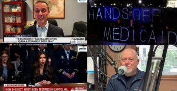 America has lost the world's respect. Medicaid cuts move forward. Aquino visits. DHS Sec. Noem lied