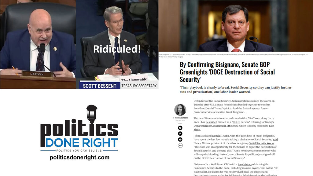 Senate confirmation enables Social Security destruction. Congressman exposes Treasury Secretary.