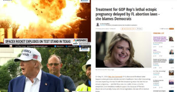 Anti-abortion Rep. ectopic pregnancy fiasco. Media let's Trump off. Musk fails upward