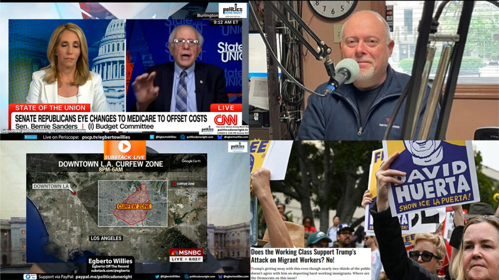 Trump winning the PR battle. Bernie flip's Bash's script. Aquino visits. Working class y la migra