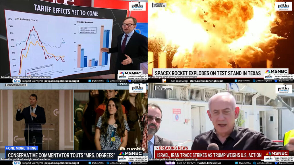 Who are the arch terrorists? Charlie Kirk disrespects college women. Musk's rockets explode again.