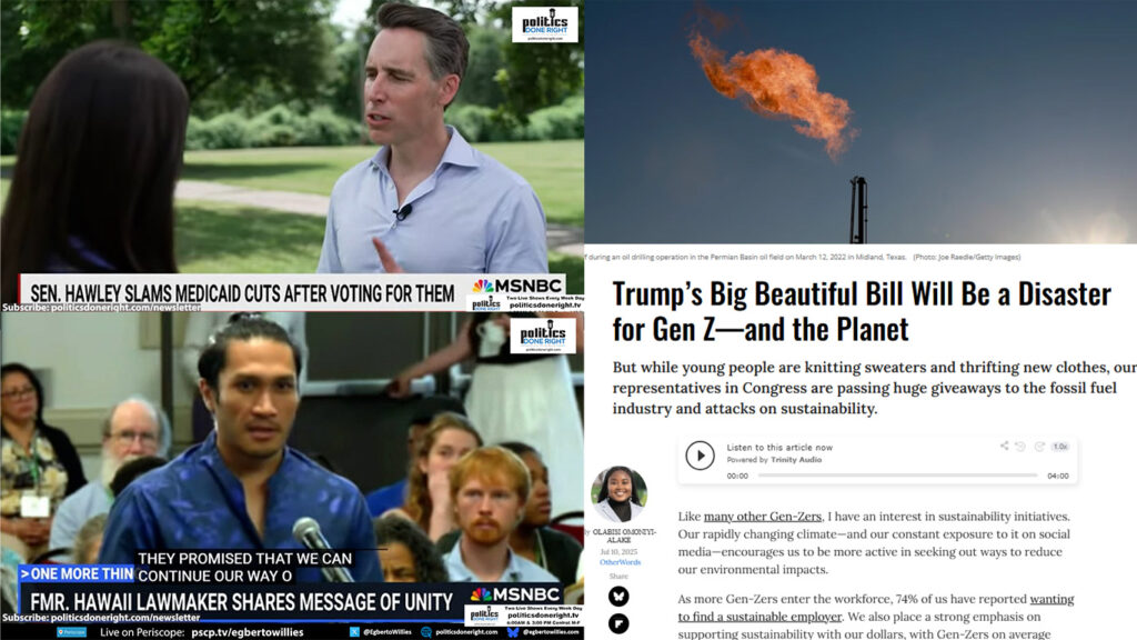 Blame Trump, Abbott, Patrick for Guadalupe deaths. Sen. Hawley retreats. Listen to this Hawaiian.