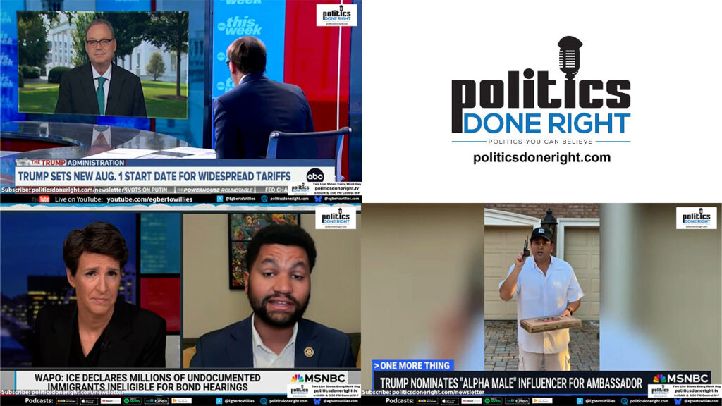 Ethnic cleansing in America has begun. ABC host allows Trump lies. Incompetent admin. Tariffs.