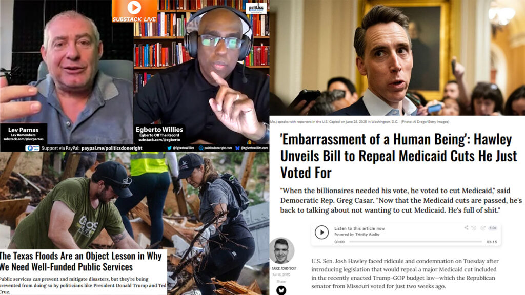 Hawley thinks Dems are fools. Lev Parnas, former Trump campaign operative speaks. TX floods tells