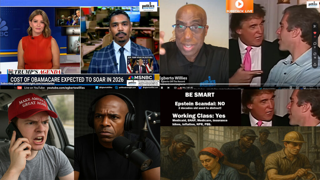 Health insurance price doubling. MAGA false rugged individualism exposed. Be careful about Epstein!